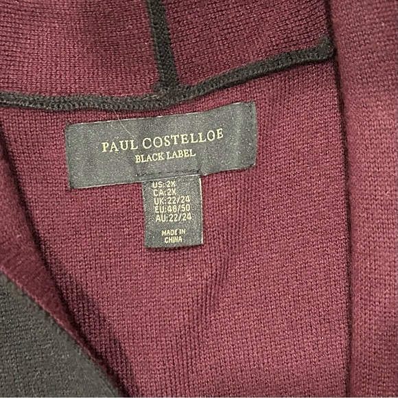 Paul Costelloe Black Label Merino Wool Blend Long Sleeve Duster Sweater Size 2X - Picture 2 of 7